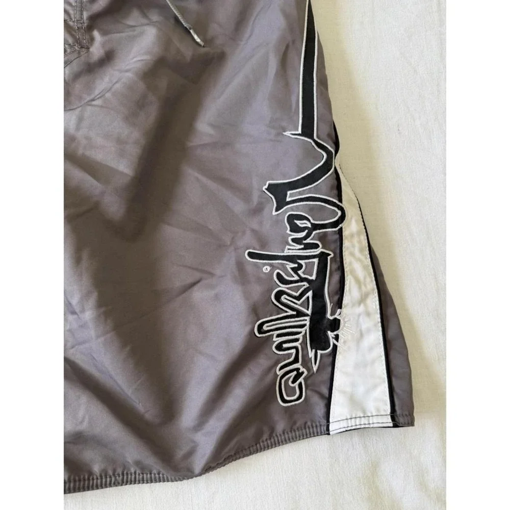 Vintage 90s Quicksilver Surf Board‎ Shorts Swim Trunks 38 Black Surfwear